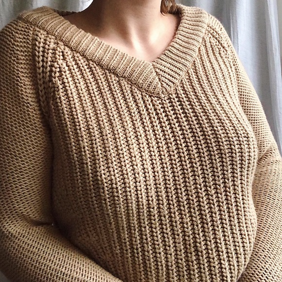 Beige Knit Sweater - Picture 1 of 3